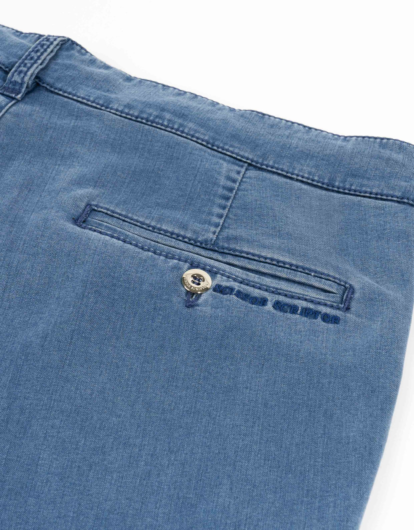 Scissor Scriptor  Blue Straight-Leg Drawstring Chinos image